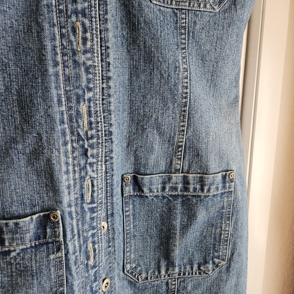 Blue Denim Button-Down Dress... BILL BLASS SIZE L - Picture 6 of 7